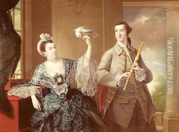 Mr. and Mrs. William Chase Oil Painting - Josepf Wright Of Derby