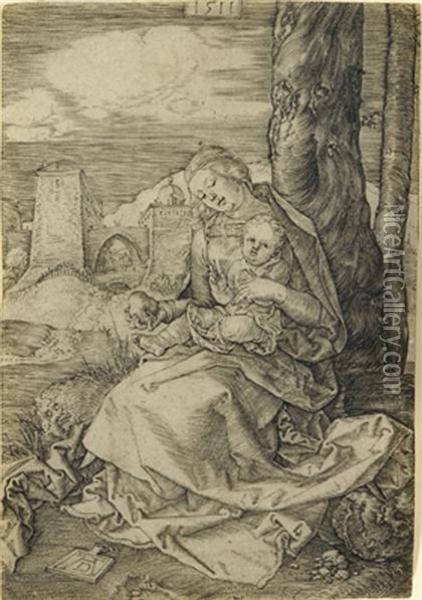 Virgin And Child With Pear Oil Painting - Albrecht Durer