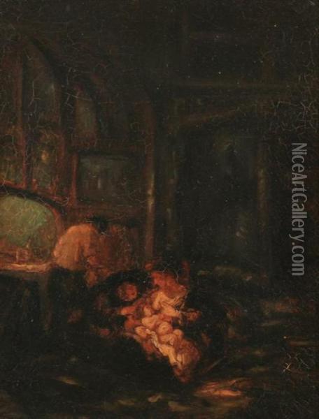 Sainte Famille Or Le Menage Du Menuisier Oil Painting - Rembrandt Van Rijn