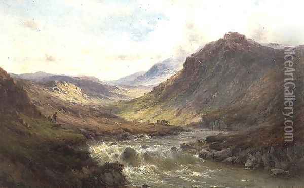 The Falls at Invergarry, Glen Till Oil Painting - Alfred de Breanski