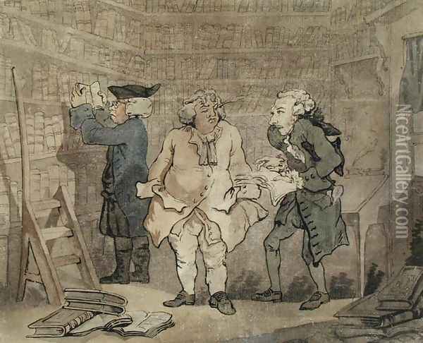 The Author and his Publisher, 1784 Oil Painting - Thomas Rowlandson