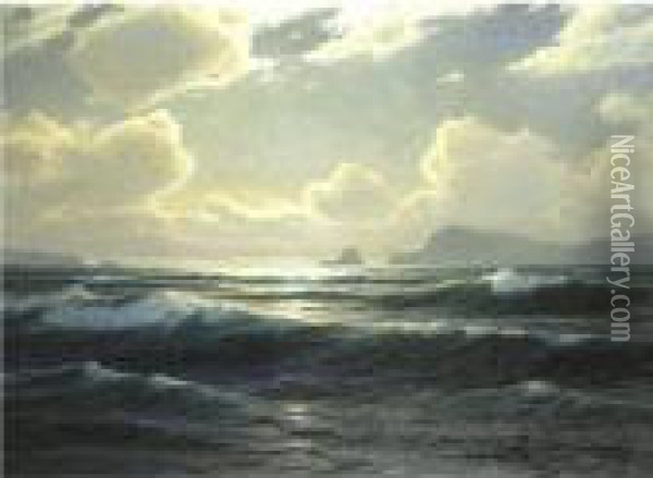 Crashing Waves Oil Painting - Carl Kenzler