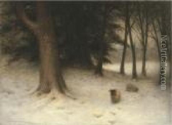 A Winter Evening Oil Painting - Joseph Farquharson