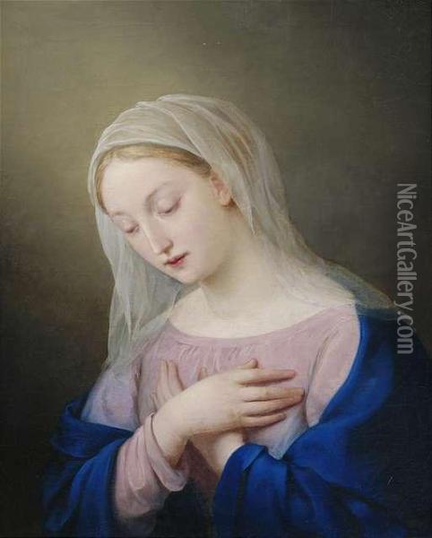Die Madonna Im Gebet Oil Painting - Franz Schrotzberg