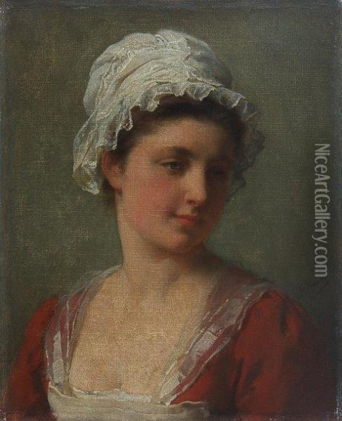 Jeune Femme A La Coiffe De Dentelle Oil Painting - Antoine J.E., Tony Faivre