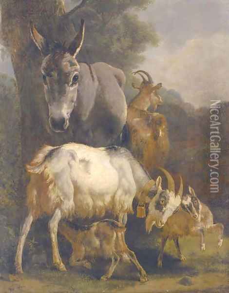 Un asino e i suoi amici Oil Painting - Filippo Palizzi