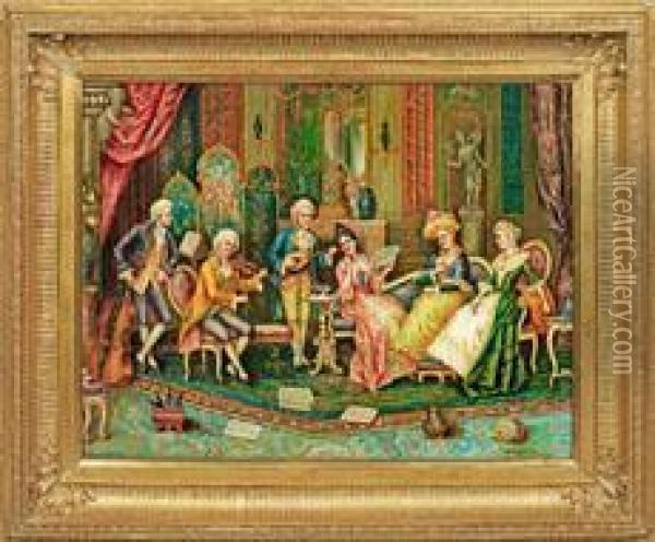 Kammermusik Imsalon Oil Painting - Franz Von Persoglia