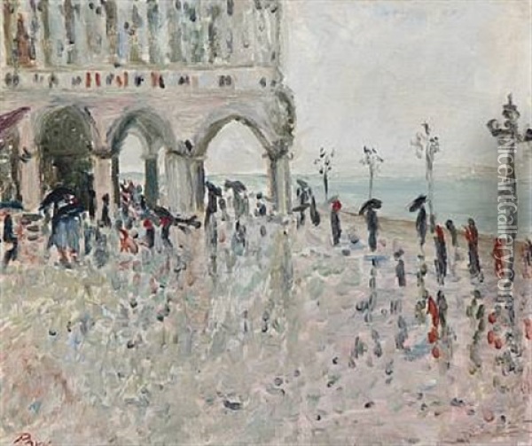 From St. Marcus Square In Venice Oil Painting - Elie Anatole Pavil