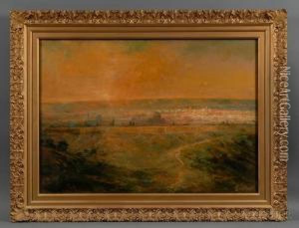 View Of Jerusalem Oil Painting - Lucien Whiting Powell