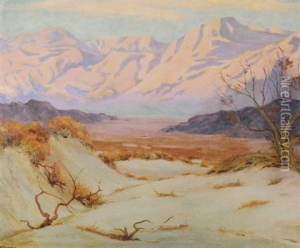 Evening In The Mojave Oil Painting - Jean Mannheim