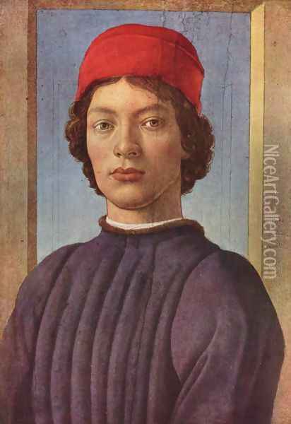 Portrait of a philosopher with red cap Oil Painting - Sandro Botticelli