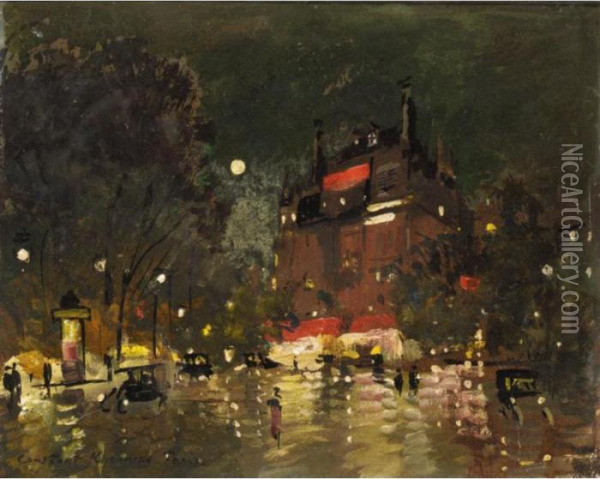 Paris By Night Oil Painting - Konstantin Alexeievitch Korovin