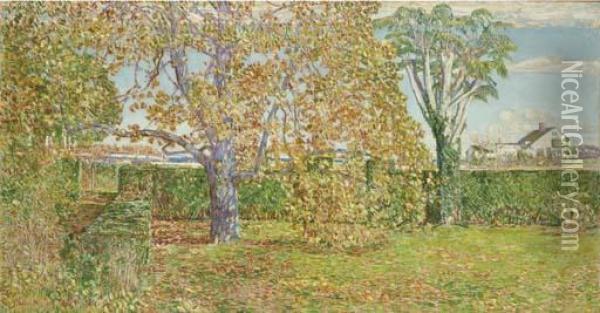 Autumn Landscape, East Hampton Oil Painting - Frederick Childe Hassam