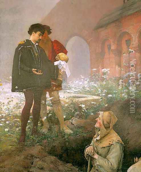 Hamlet and the Gravediggers 1883 Oil Painting - Pascal-Adolphe-Jean Dagnan-Bouveret