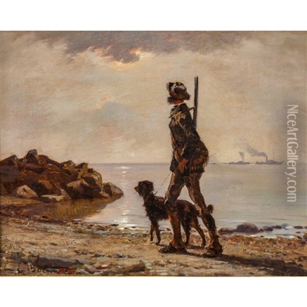 Chasseur Et Son Chien A Vidy Oil Painting - Francois-Louis-David Bocion