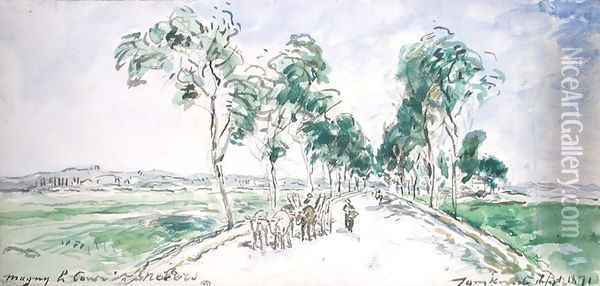 Road to Magny near Nevers, 1871 Oil Painting - Johan Barthold Jongkind