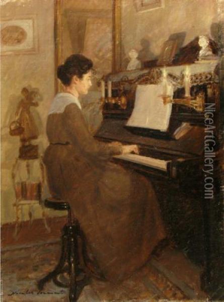 Pianista Oil Painting - Nicolas Vermont