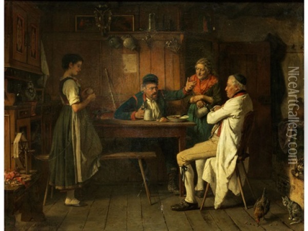 Der Renommist Oil Painting - Marc Louis Benjamin Vautier the Elder