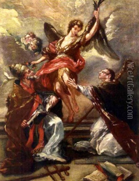 L'ange De La Victoire Oil Painting - Gaspare Diziani