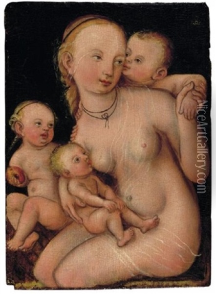 Caritas Oil Painting - Lucas Cranach the Younger
