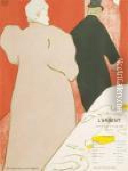 L'argent. Programme Pour Le Theatre Libre Oil Painting - Henri De Toulouse-Lautrec