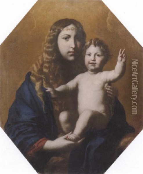 The Madonna And Child Oil Painting - Pietro (Monrealese) Novelli