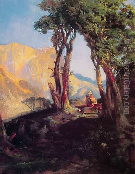 The Sacrifice Of Isaac Oil Painting - Thomas Moran
