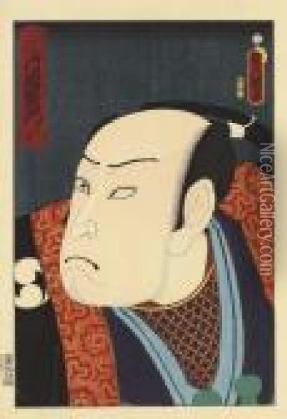 An Okubi-e (large-head Portrait) Oil Painting - Kunisada