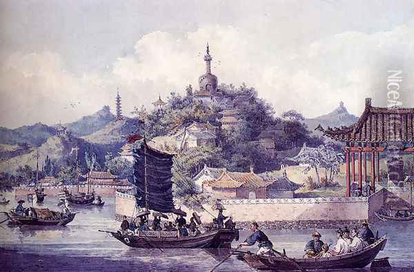 Emperor Of China's Gardens, Imperial Palace, Peking Oil Painting - William Alexander