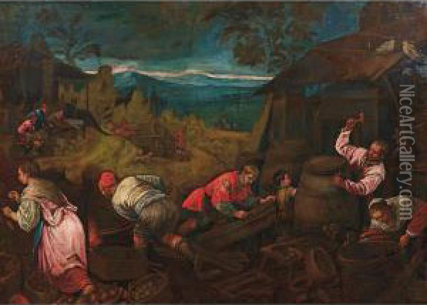 Autunno Oil Painting - Jacopo Bassano (Jacopo da Ponte)