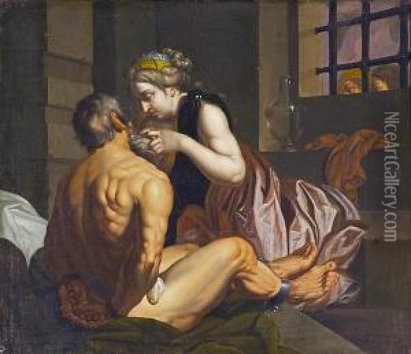 Roman Charity Oil Painting - Antonio Zanchi