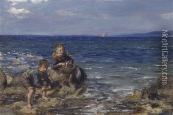 Caught In The Tide Oil Painting - William McTaggart