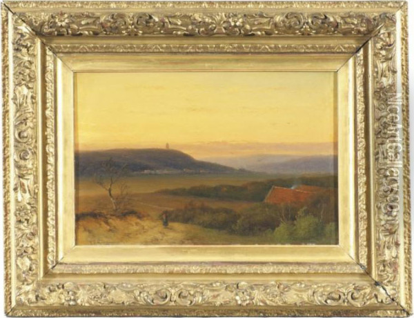 Franciscus
 - Landschaft Mit Bauerin Oil Painting - Johannes Franciscus Hoppenbrouwers