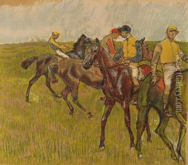 Nach - Avant La Course Oil Painting - Edgar Degas
