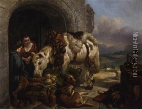 A Lochside Rest Oil Painting - Sir Edwin Henry Landseer
