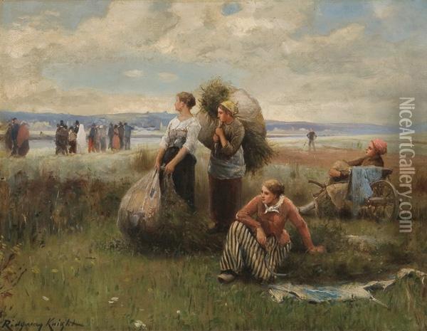 ''a Country Wedding'' Oil Painting - Daniel Ridgway Knight