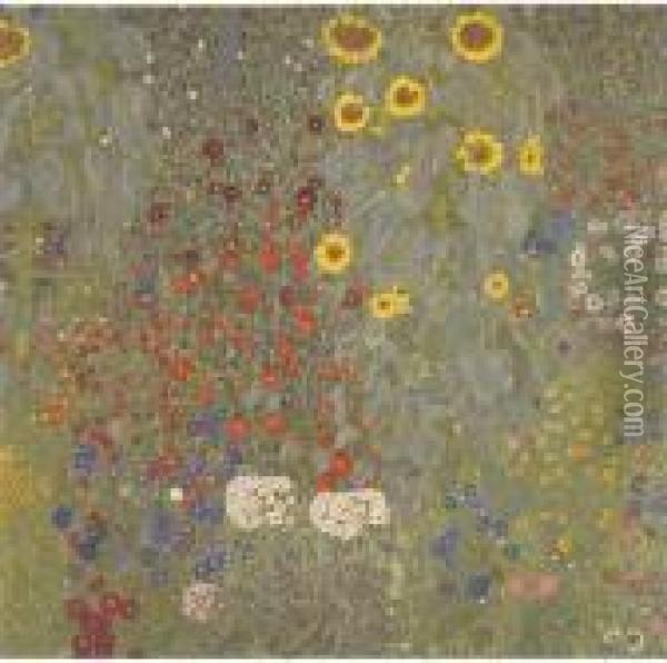 Sunflowers Oil Painting - Gustav Klimt