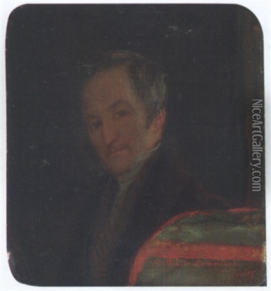 Alphonse De Lamartine Oil Painting - Jean-Baptiste Isabey