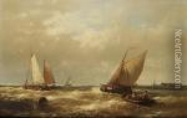 Off To The Fishing Grounds Oil Painting - Abraham Hulk Jun.