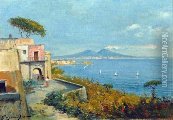 Veduta Del Golfo Di Napoli Oil Painting - Scognamiglio