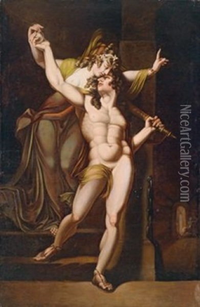 Theseus Erhalt Von Ariadne Den Faden Oil Painting - Henry Fuseli