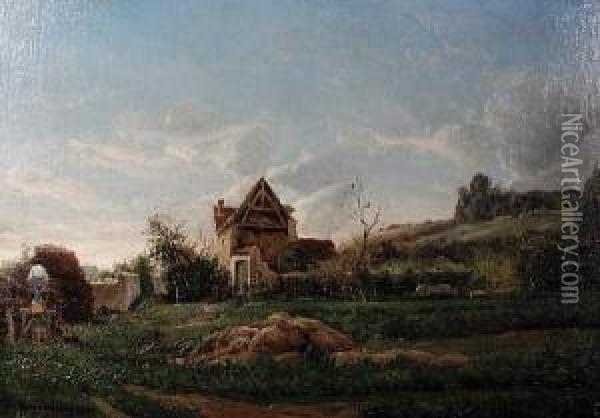 Harvest Time Oil Painting - Edmond De Schampheleer