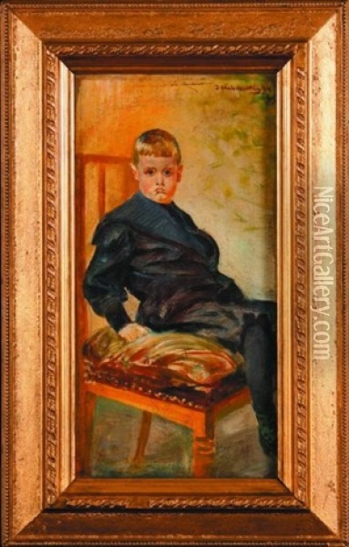 Siedzacy Chlopiec Oil Painting - Jacek Malczewski