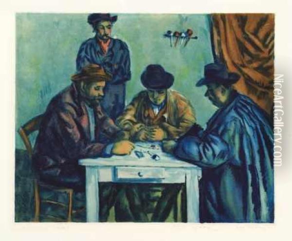 Les Joueurs Des Cartes Oil Painting - Paul Cezanne