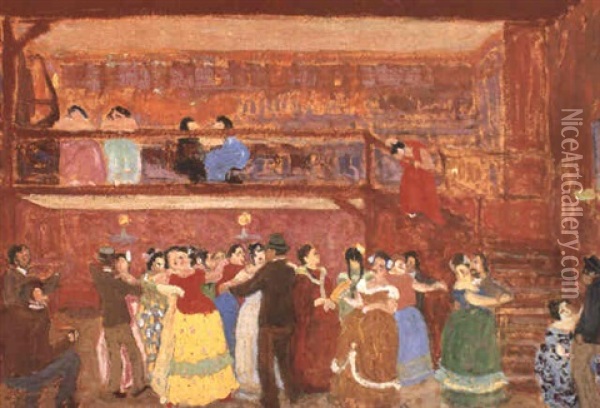 Cabaret Oil Painting - Pedro Figari