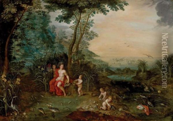 Allegorie De L'eau Oil Painting - Jan Brueghel the Younger