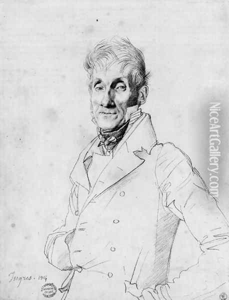 Portrait of a Man, possible Edmé Bochet Oil Painting - Jean Auguste Dominique Ingres