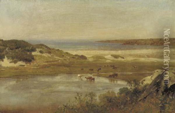 By The Sea, Newport, Rhode Island Oil Painting - Thomas Worthington Whittredge