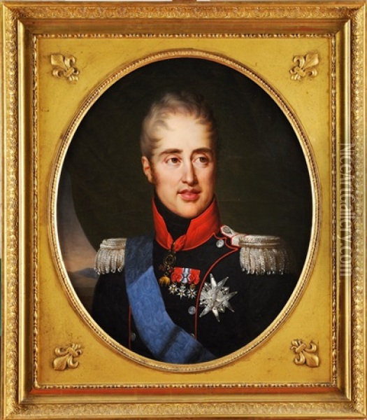 Portrait En Buste De Monsieur, Comte D'artois, Futur Charles X Oil Painting - Francois-Louis Gounod