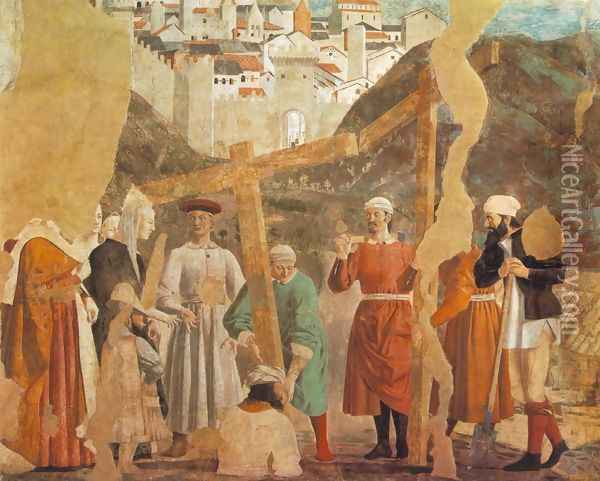 Discovery of the True Cross (detail-1) c. 1460 Oil Painting - Piero della Francesca